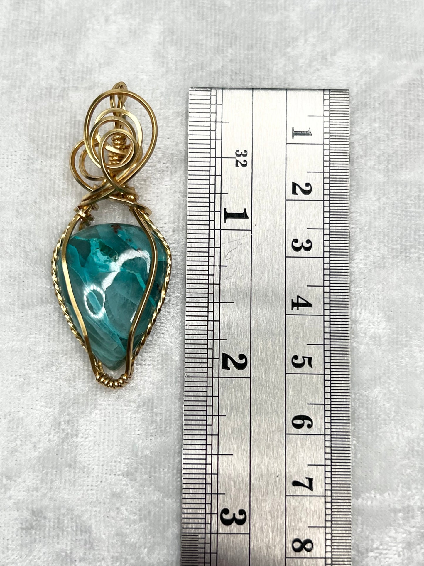 Chrysocolla Quartz Pendant Necklace