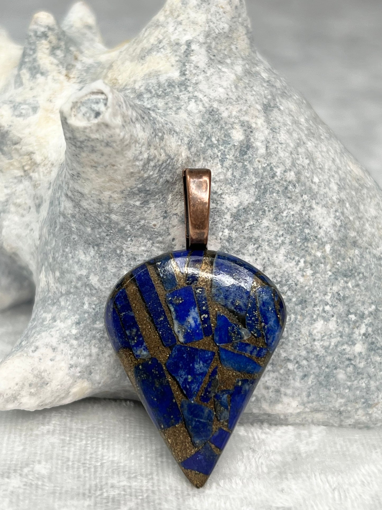 Lapis Lazuli & Copper Pendant Necklace