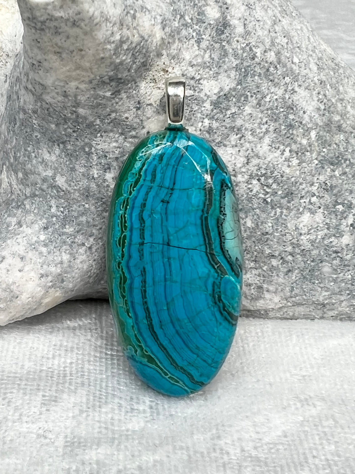 Chrysocolla Malachite Pendant Necklace