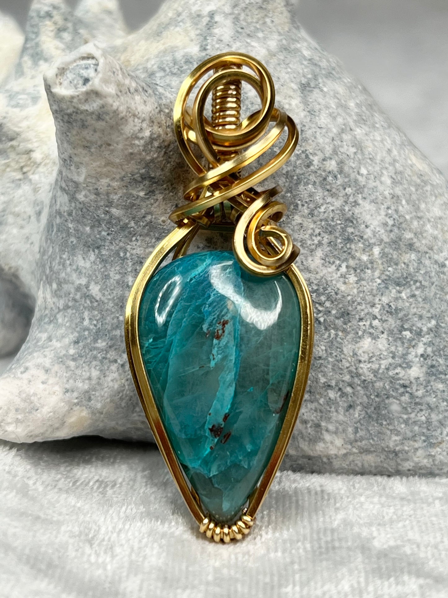 Chrysocolla Quartz Pendant Necklace