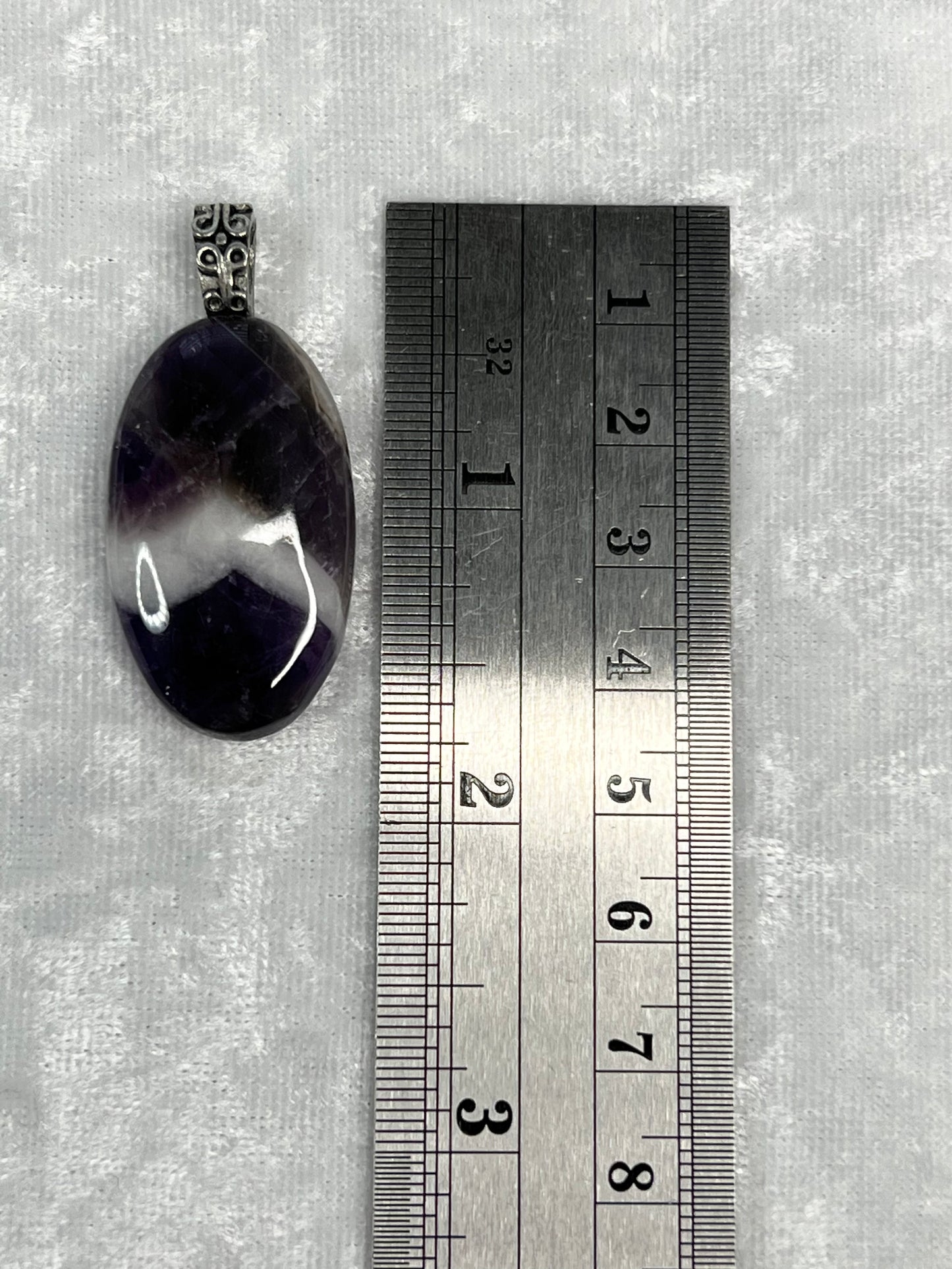 Chevron Amethyst Pendant Necklace