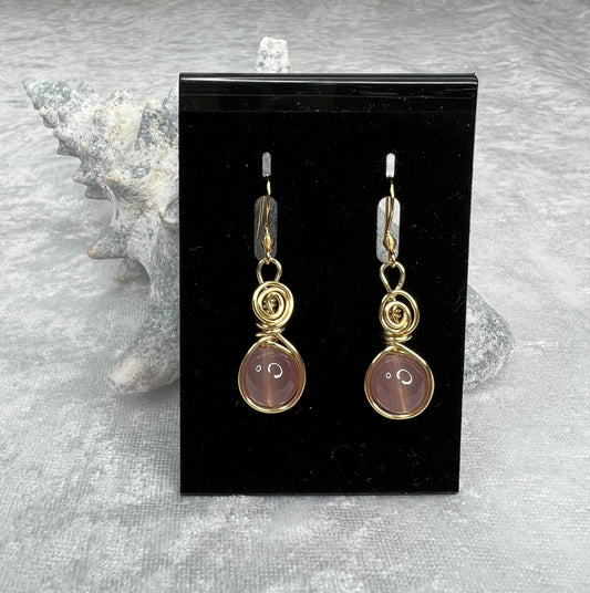 Dusty Rose & Gold Earrings