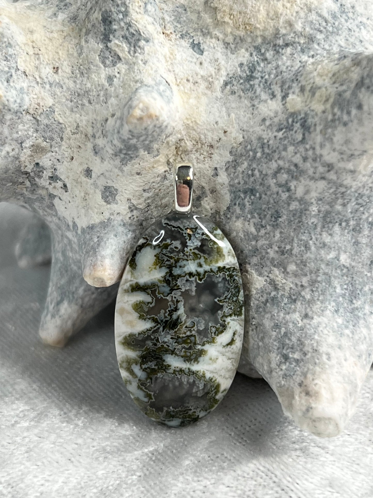 Tree Agate Pendant Necklace