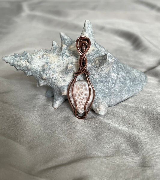 Rose Natrolite Pendant Necklace