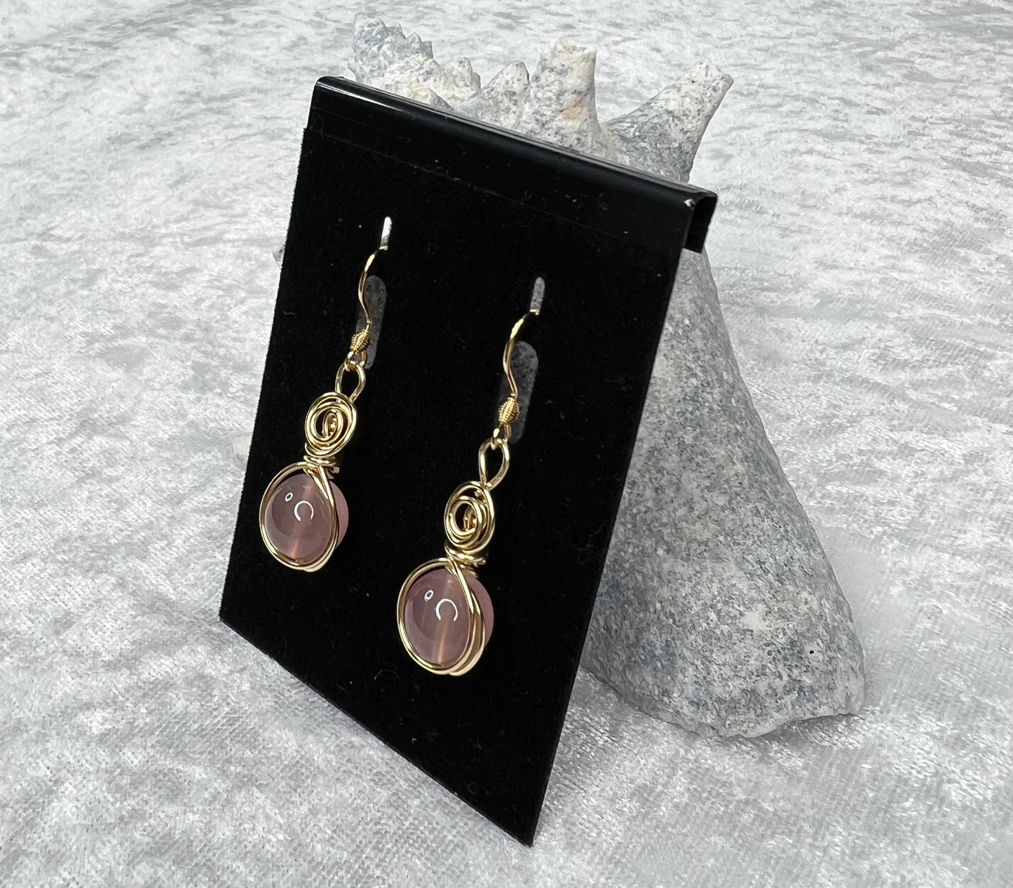 Dusty Rose & Gold Earrings