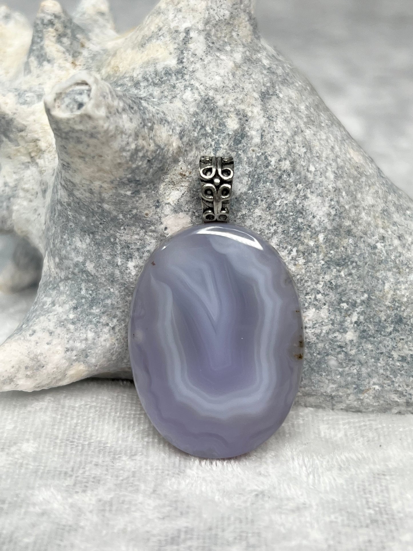 Purple Moss Agate Pendant Necklace