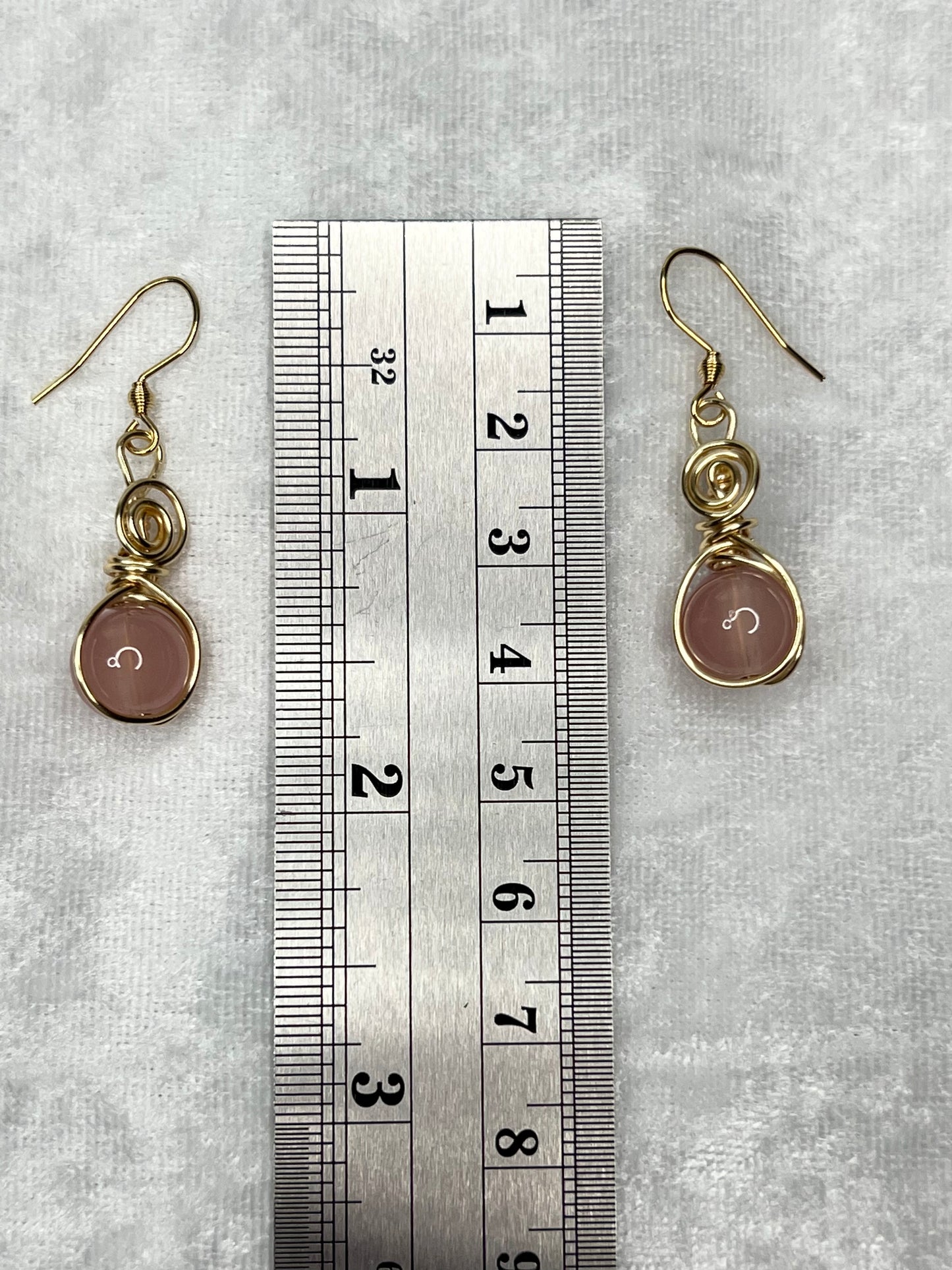 Dusty Rose & Gold Earrings