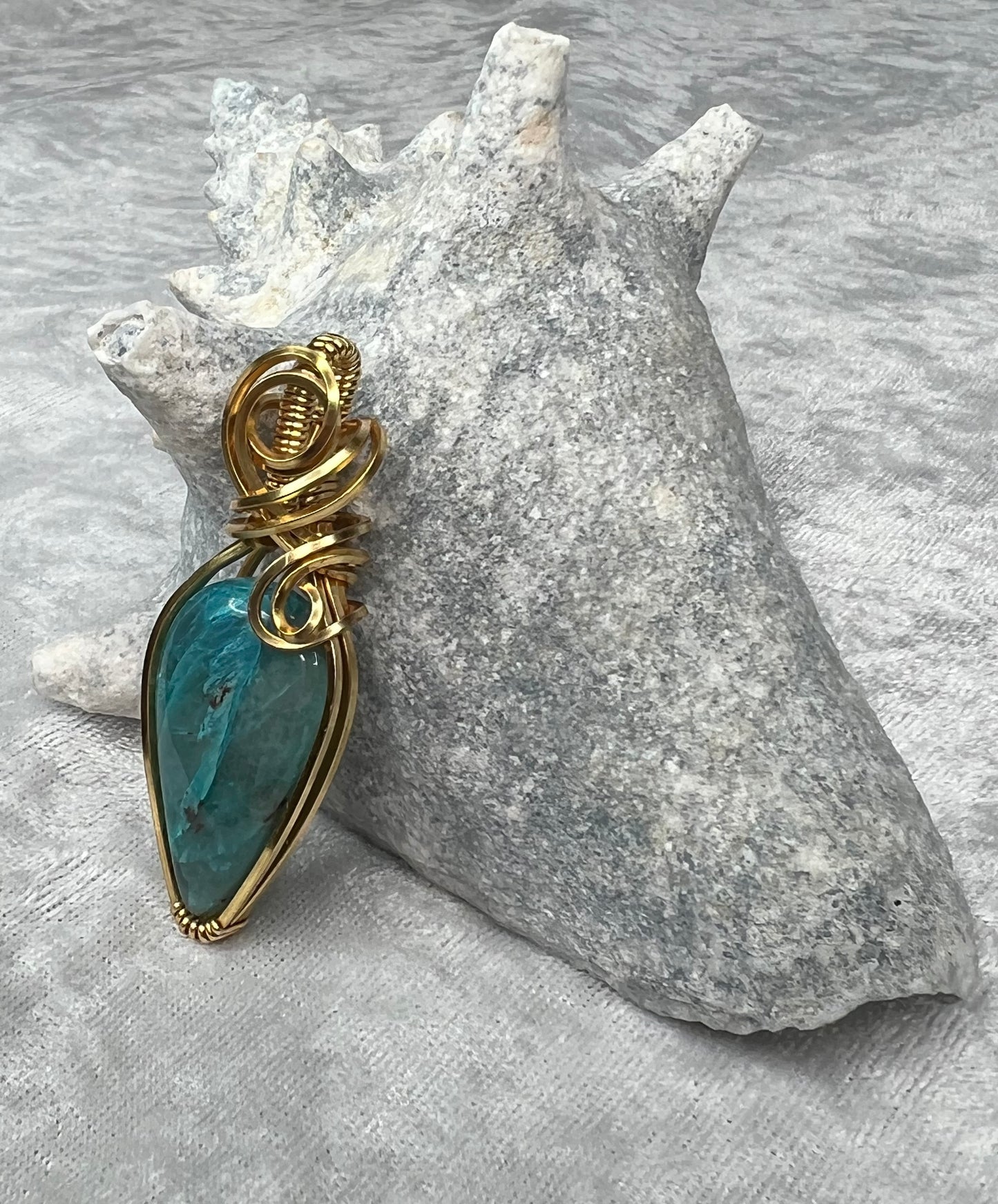 Chrysocolla Quartz Pendant Necklace