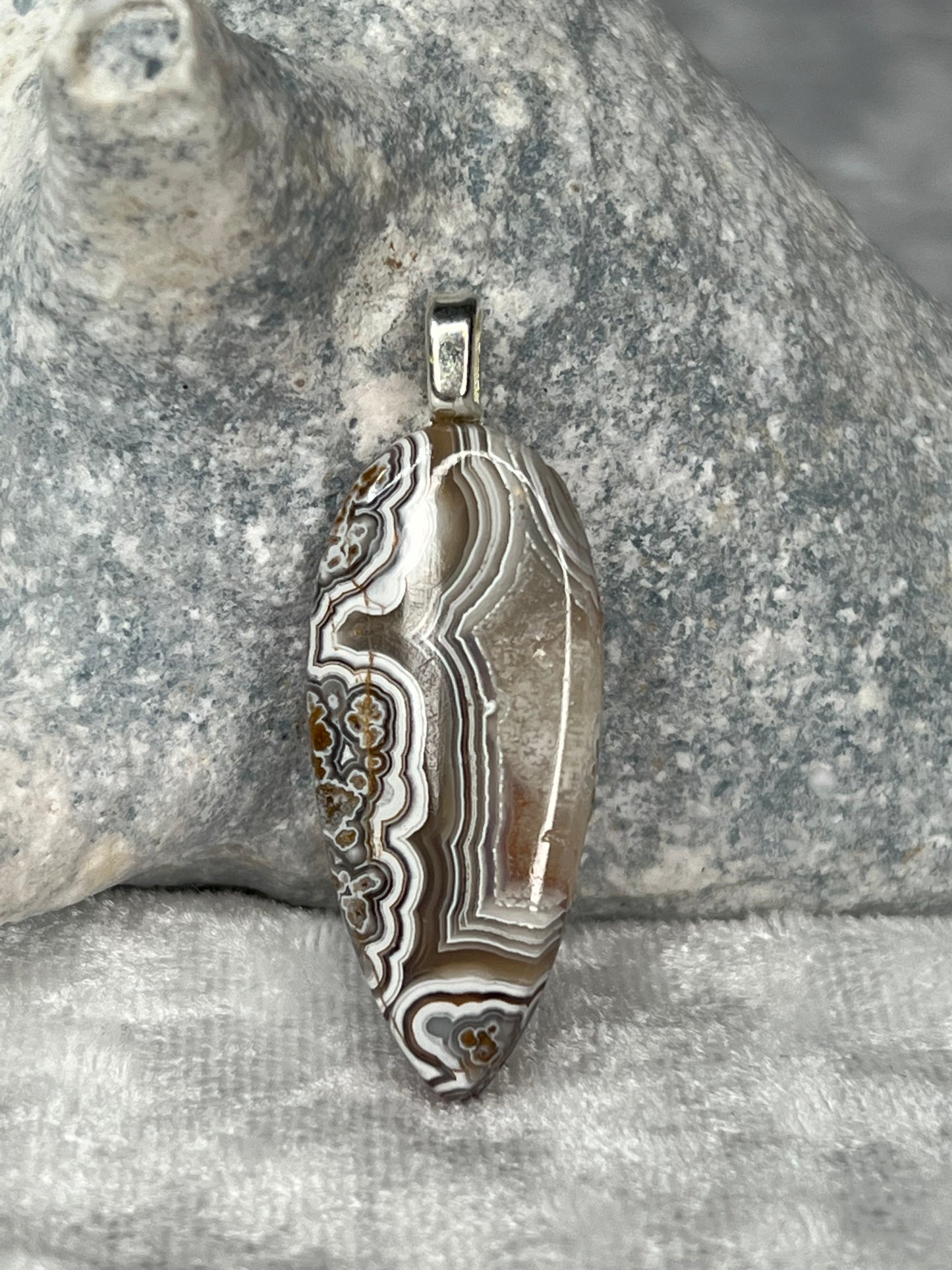 Crazy Lace Agate Pendant Necklace