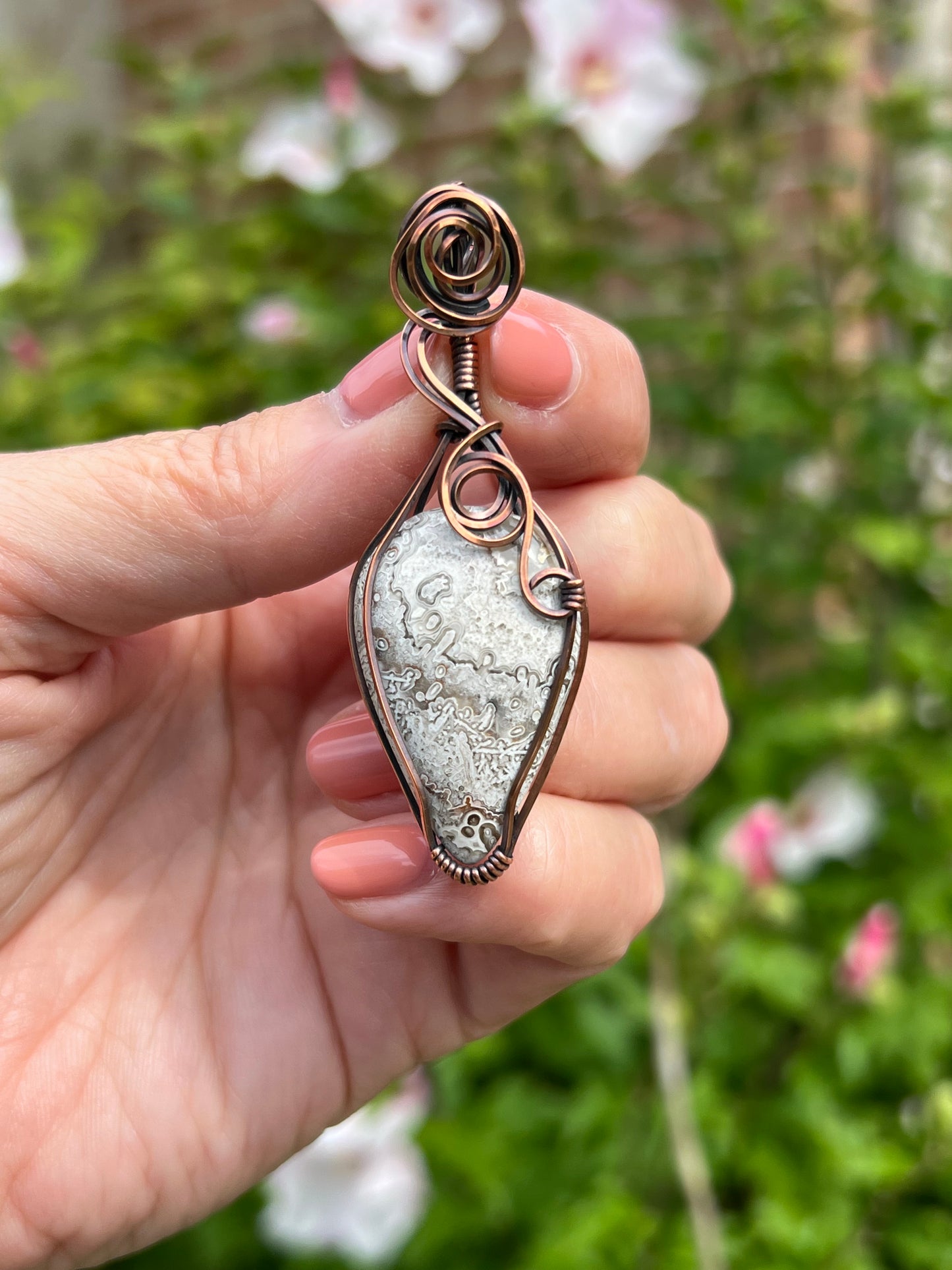 Crazy Lace Agate Pendant Necklace