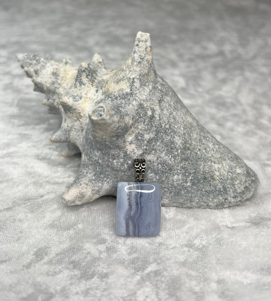 Blue Lace Agate Pendant Necklace