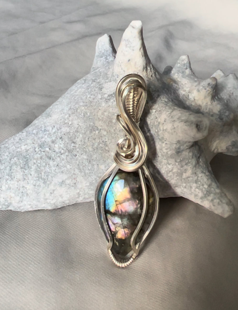 Multicolor Labradorite Pendant Necklace