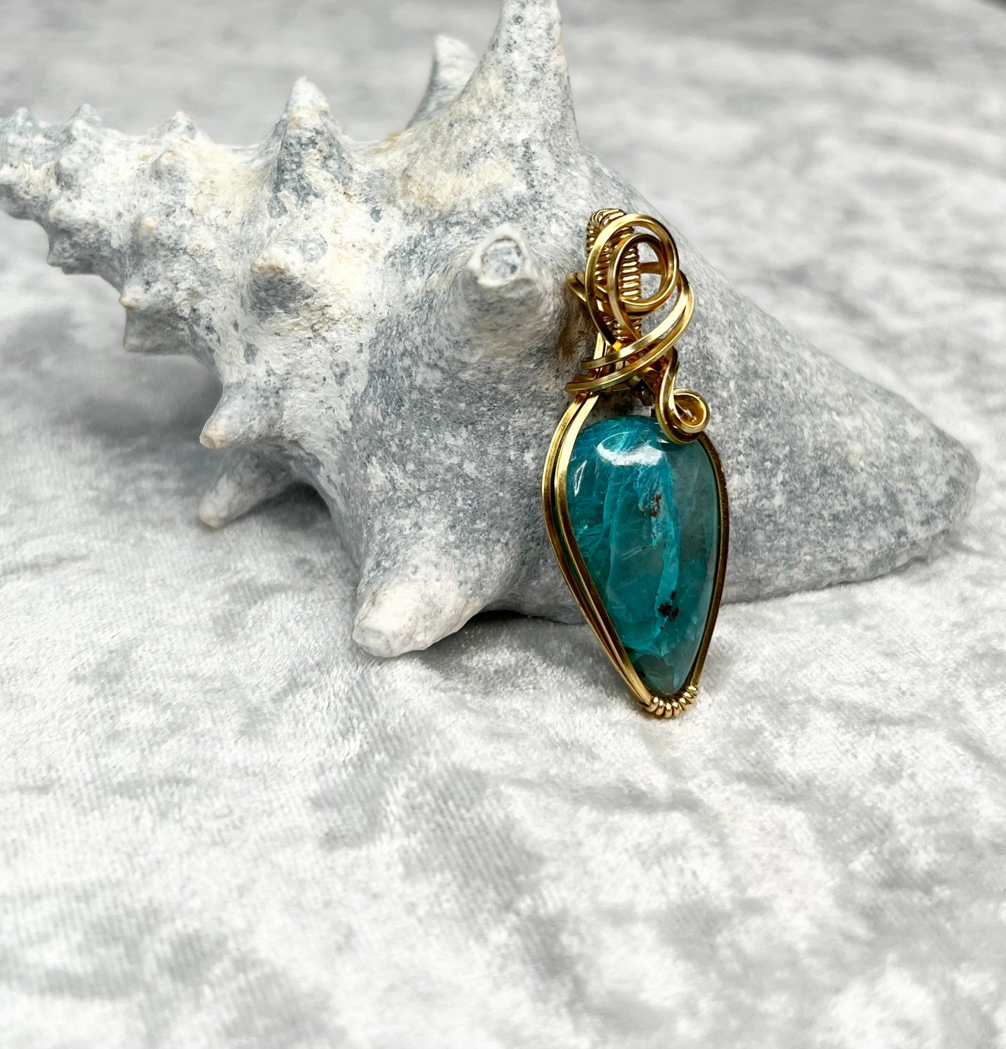 Chrysocolla Quartz Pendant Necklace