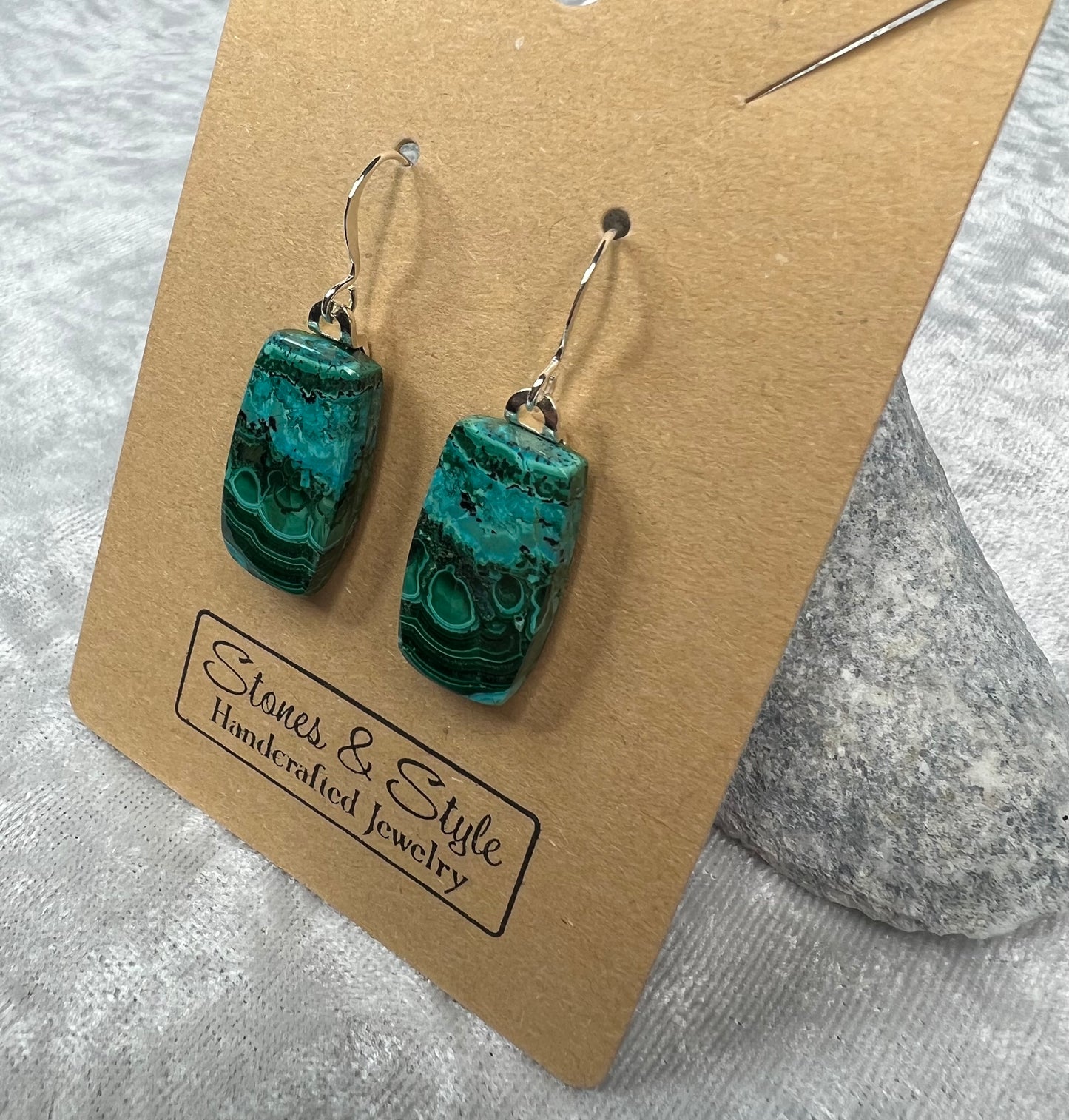 Chrysocolla Malachite Earrings