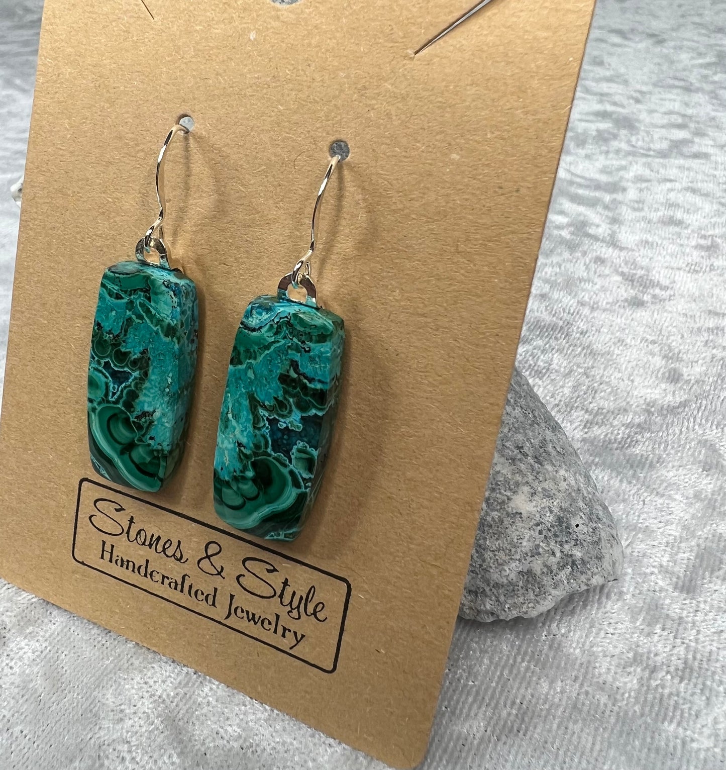 Chrysocolla Malachite Earrings