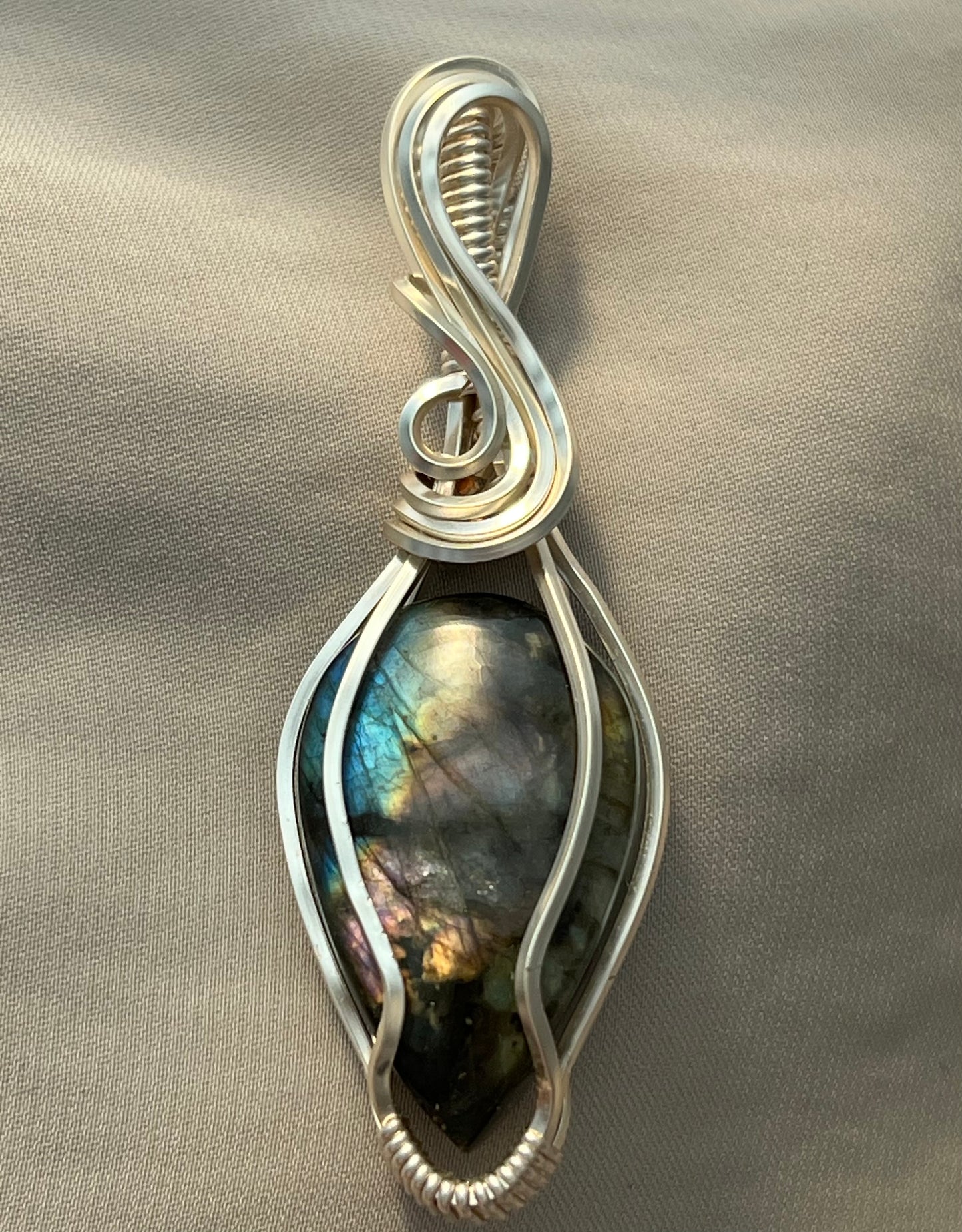 Multicolor Labradorite Pendant Necklace