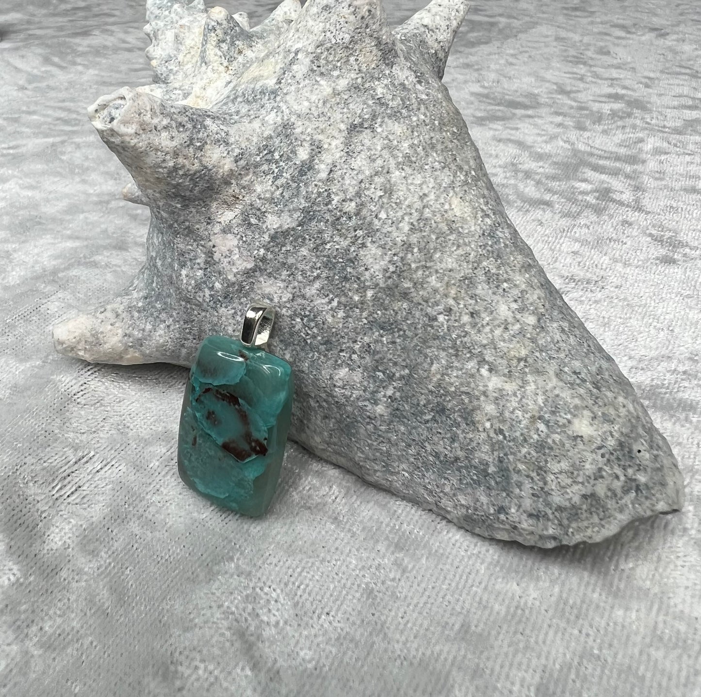 Chrysocolla Quartz Pendant Necklace