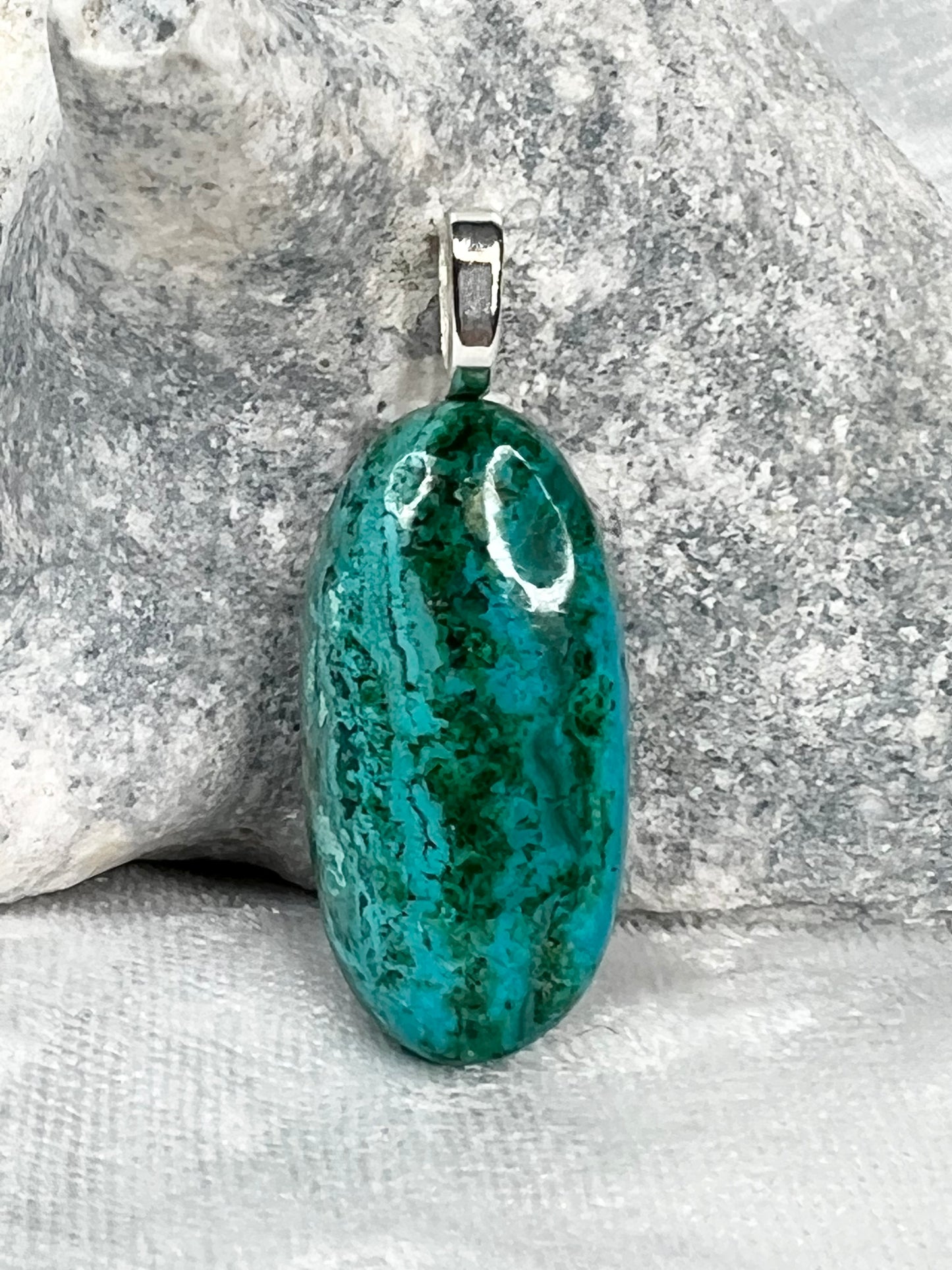 Chrysocolla Malachite Pendant Necklace