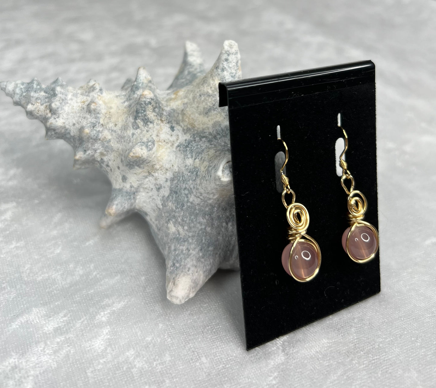 Dusty Rose & Gold Earrings