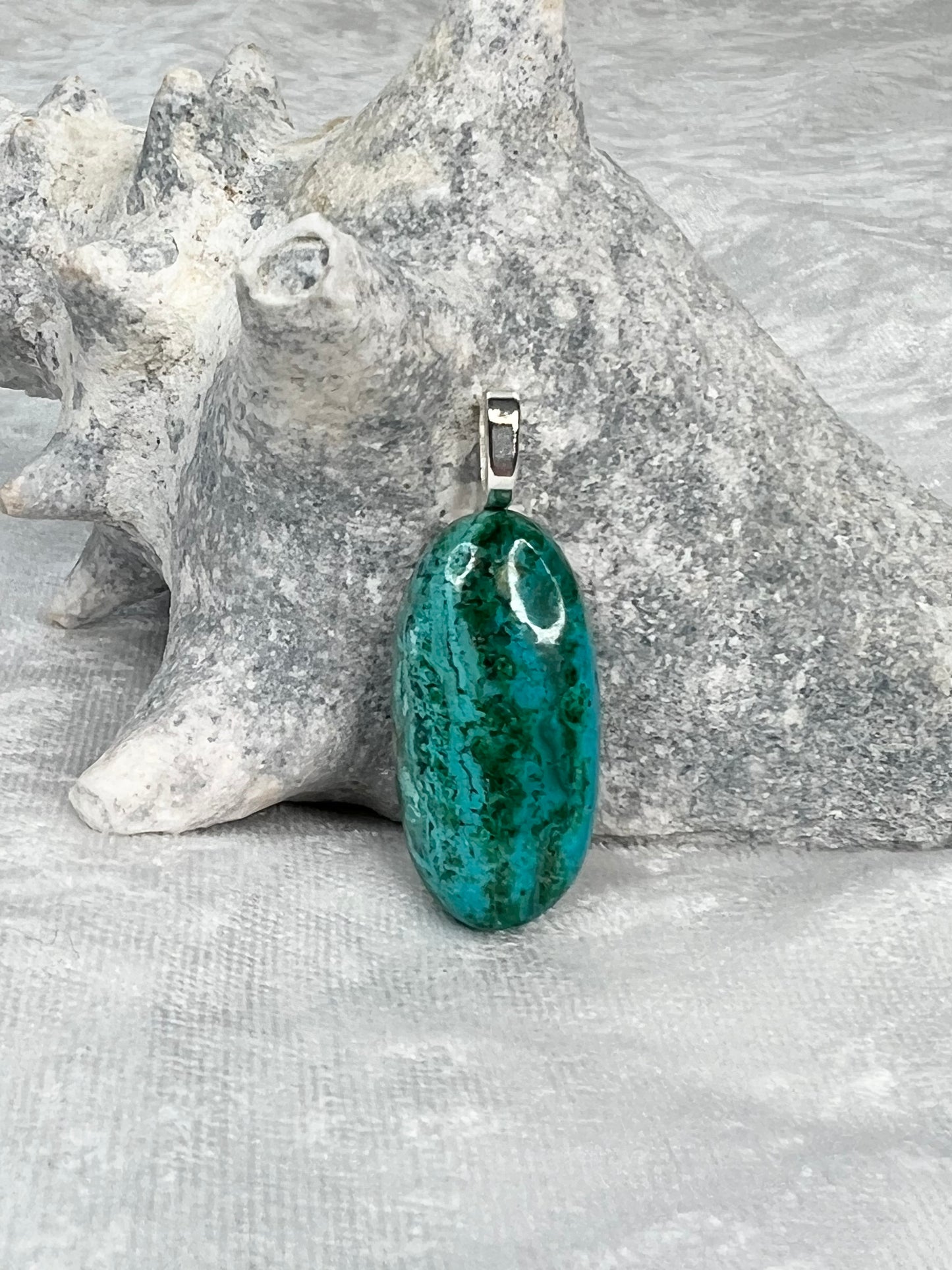 Chrysocolla Malachite Pendant Necklace