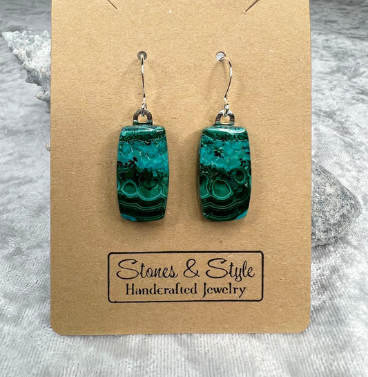 Chrysocolla Malachite Earrings