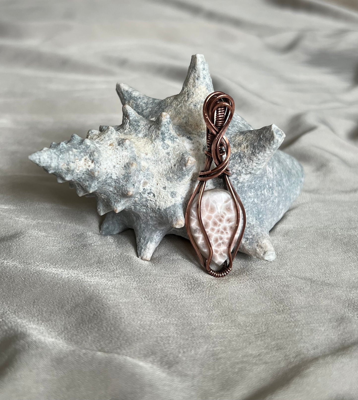 Rose Natrolite Pendant Necklace