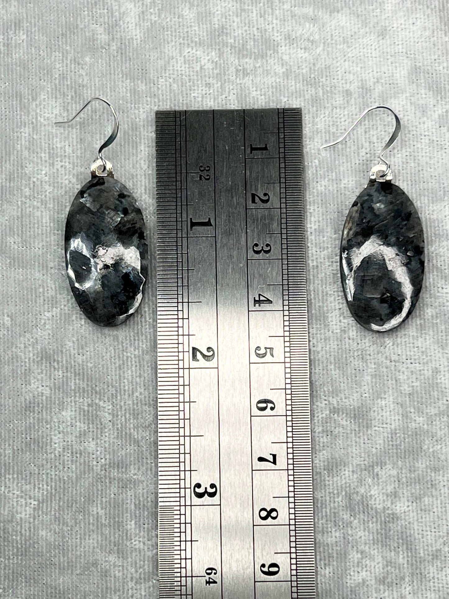 Larvikite French Hook Earrings