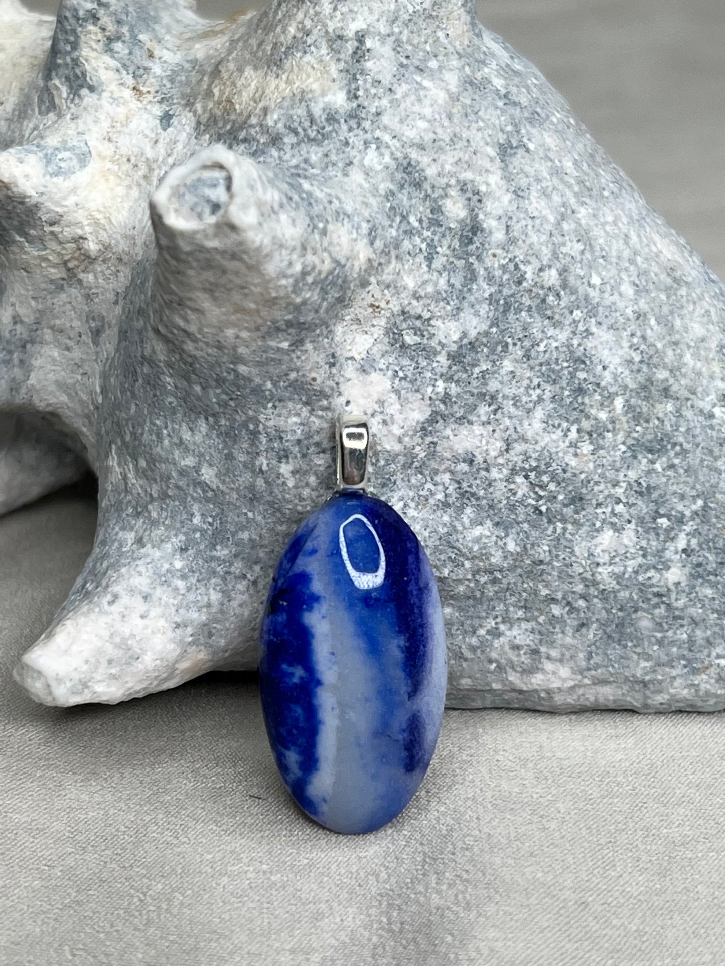 Dyed Dendritic Opal Pendant Necklace