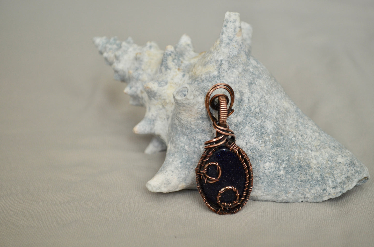 Blue Goldstone Pendant Necklace