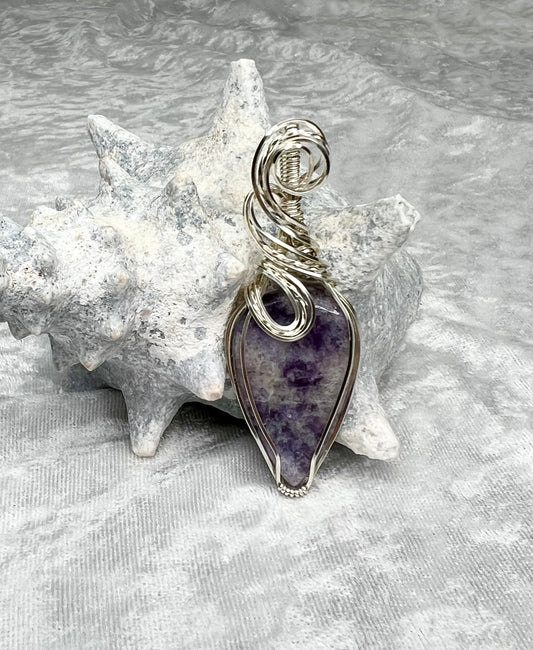 Plum Lepidolite Pendant Necklace