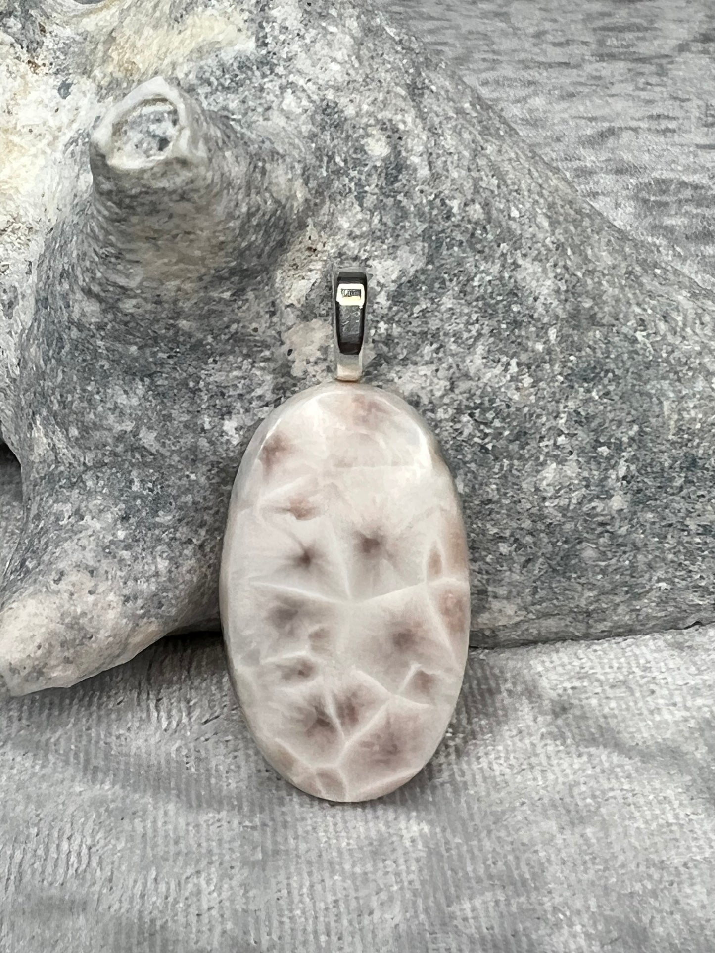 Rose Natrolite Pendant Necklace