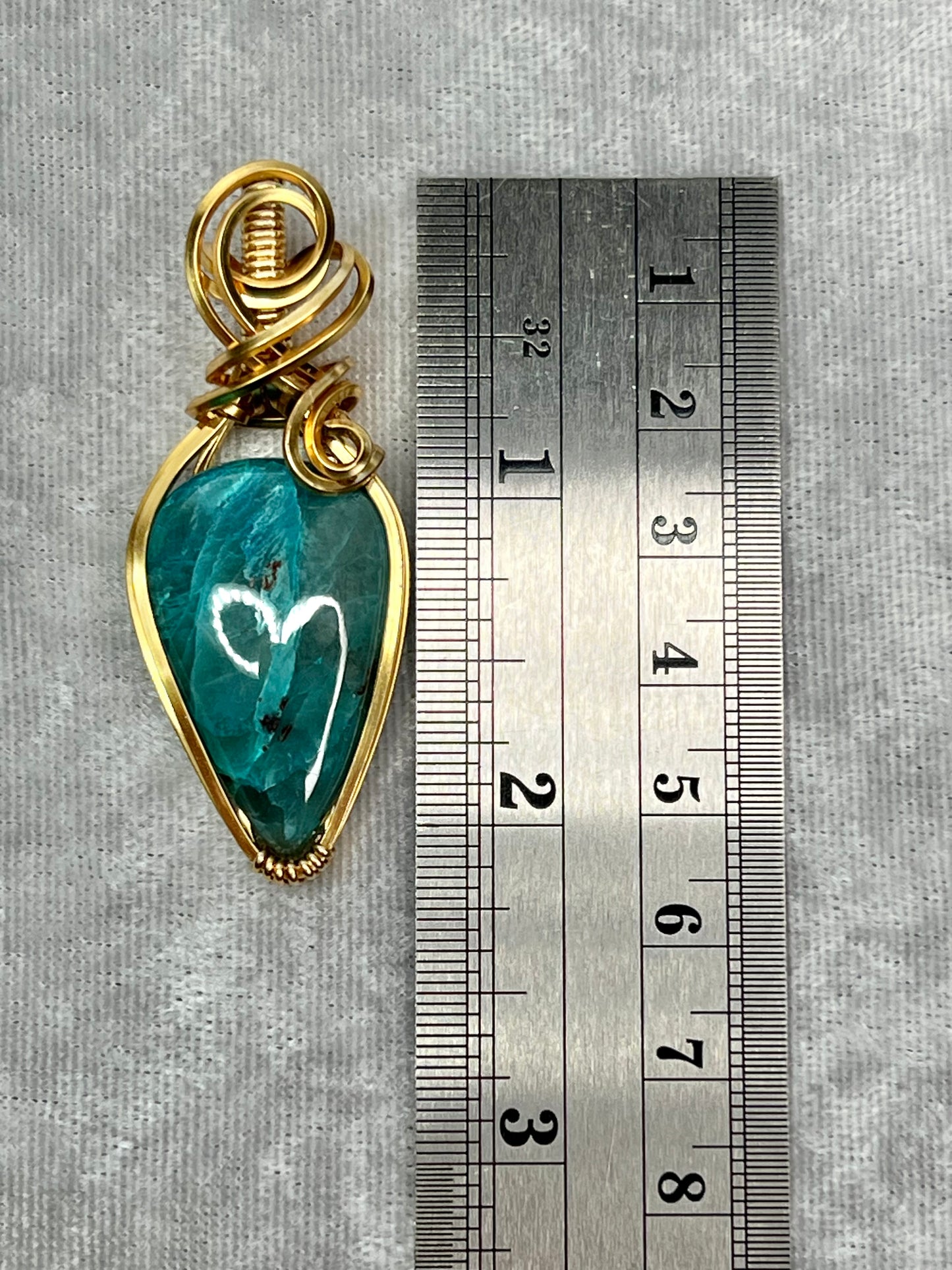 Chrysocolla Quartz Pendant Necklace