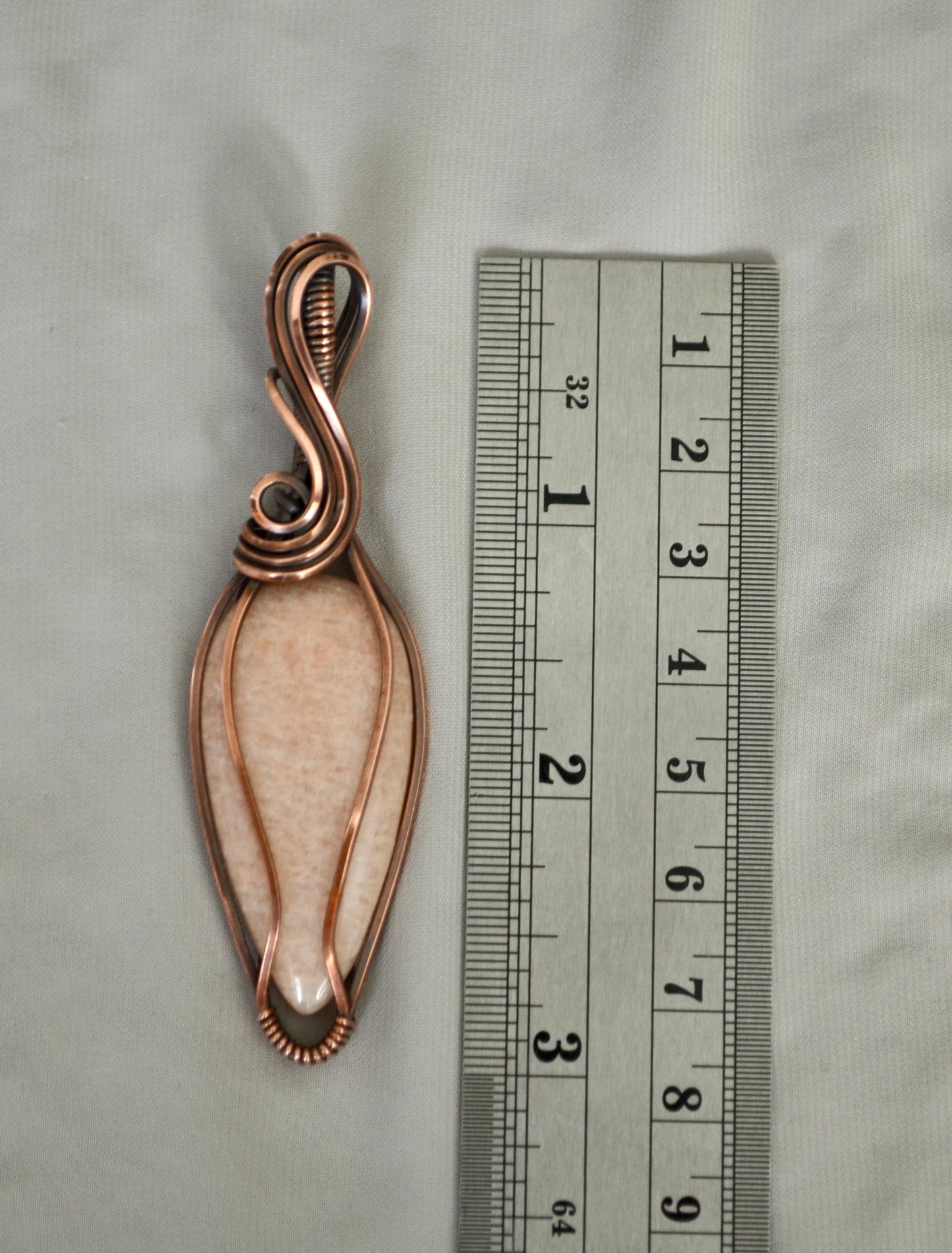 Peach Moonstone Pendant Necklace