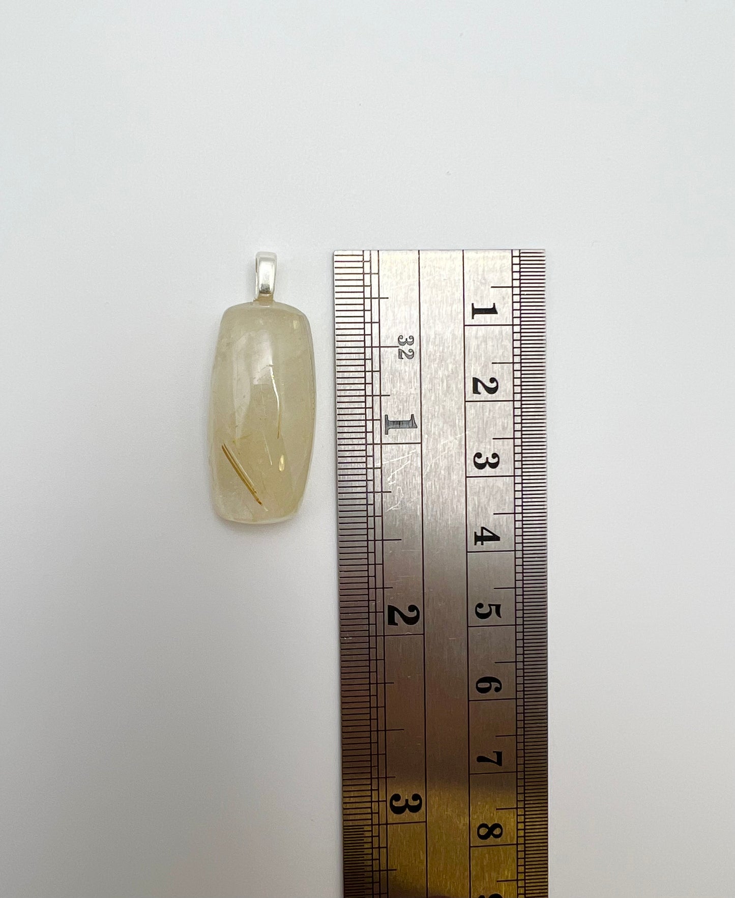 Golden Rutilated Quartz Pendant Necklace