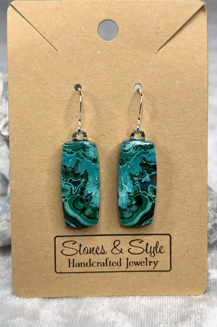 Chrysocolla Malachite Earrings