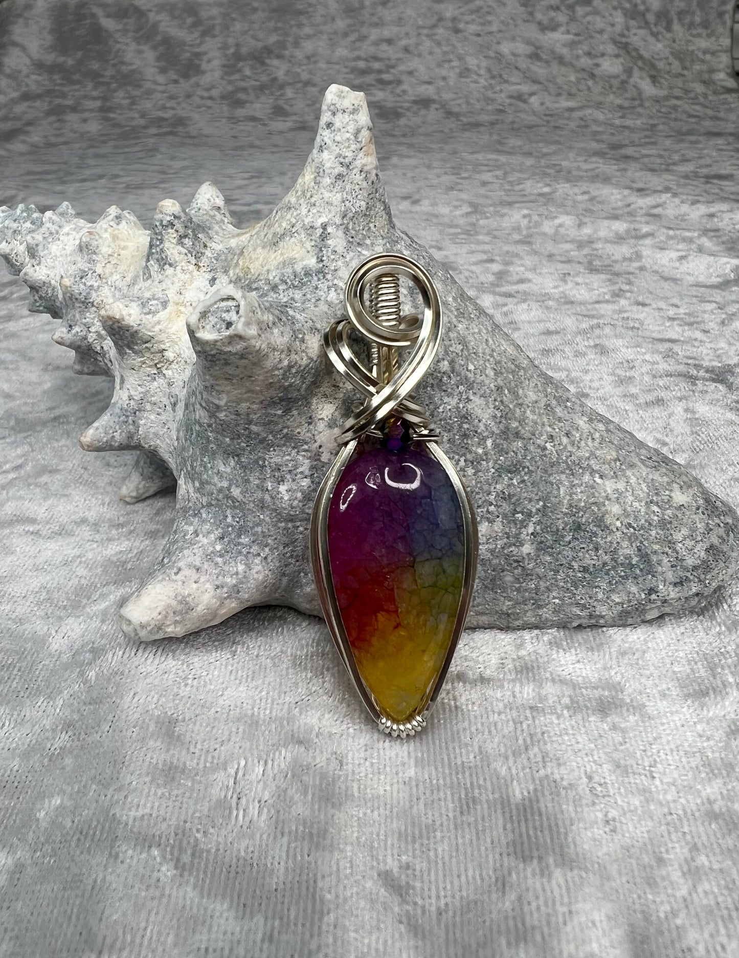 Dyed Solar Quartz Pendant Necklace