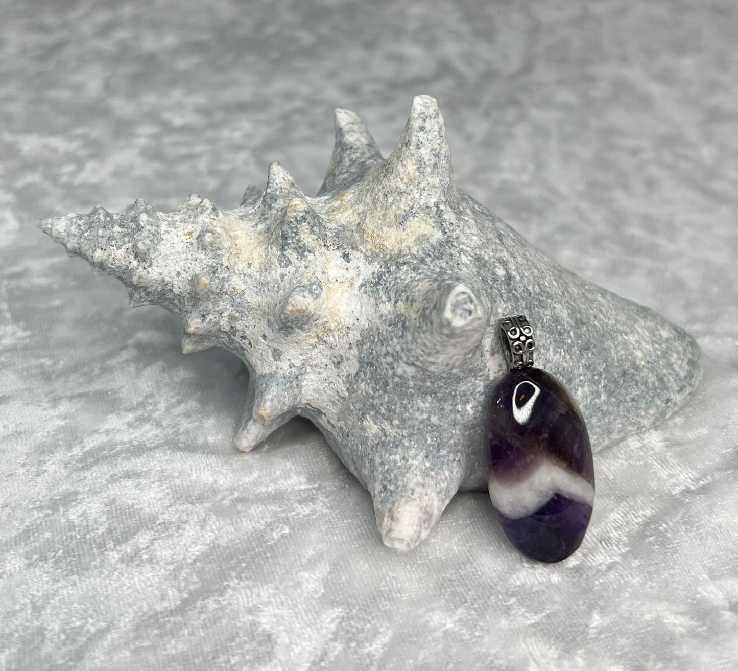 Chevron Amethyst Pendant Necklace