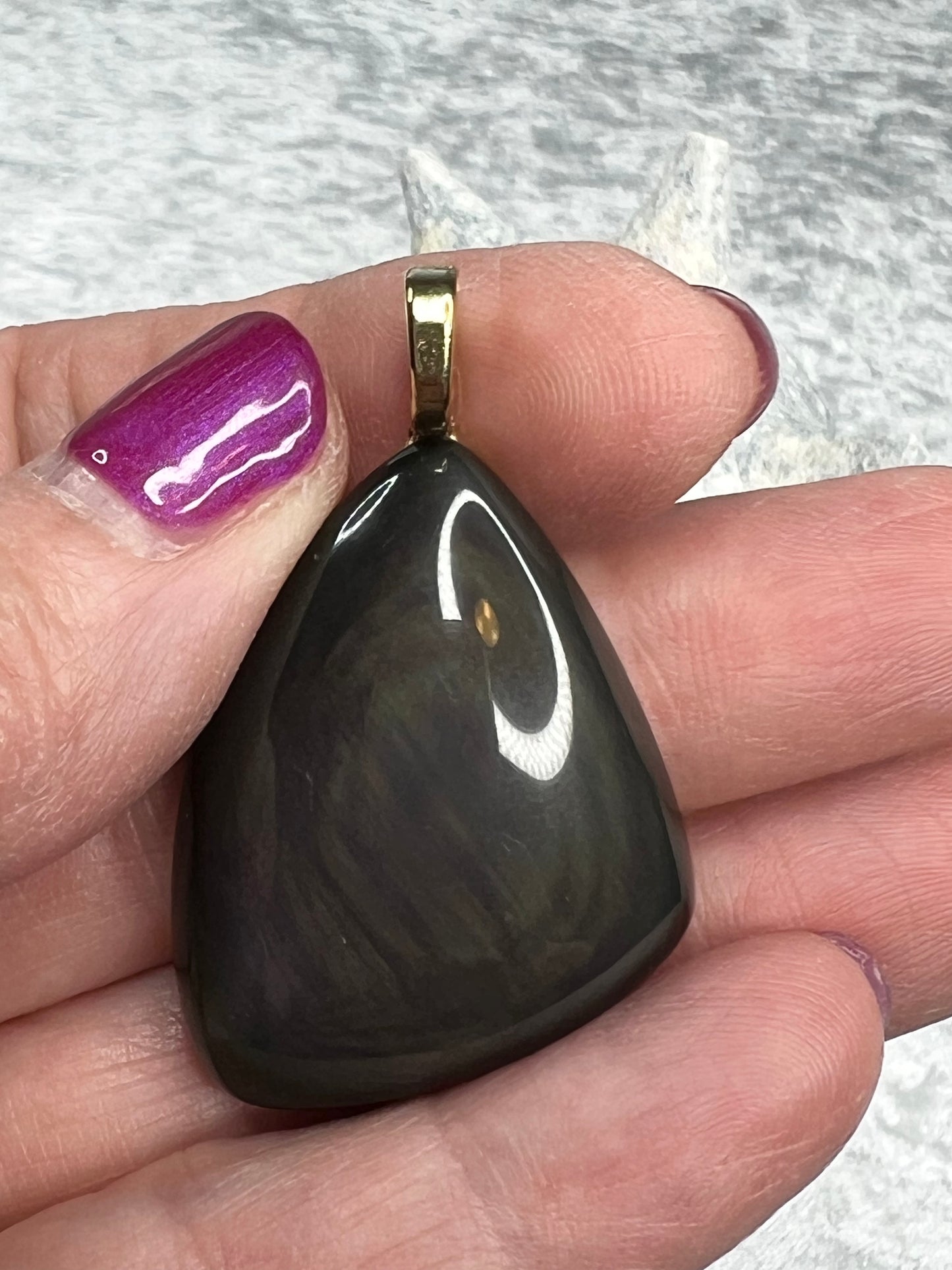 Rainbow Obsidian Pendant Necklace