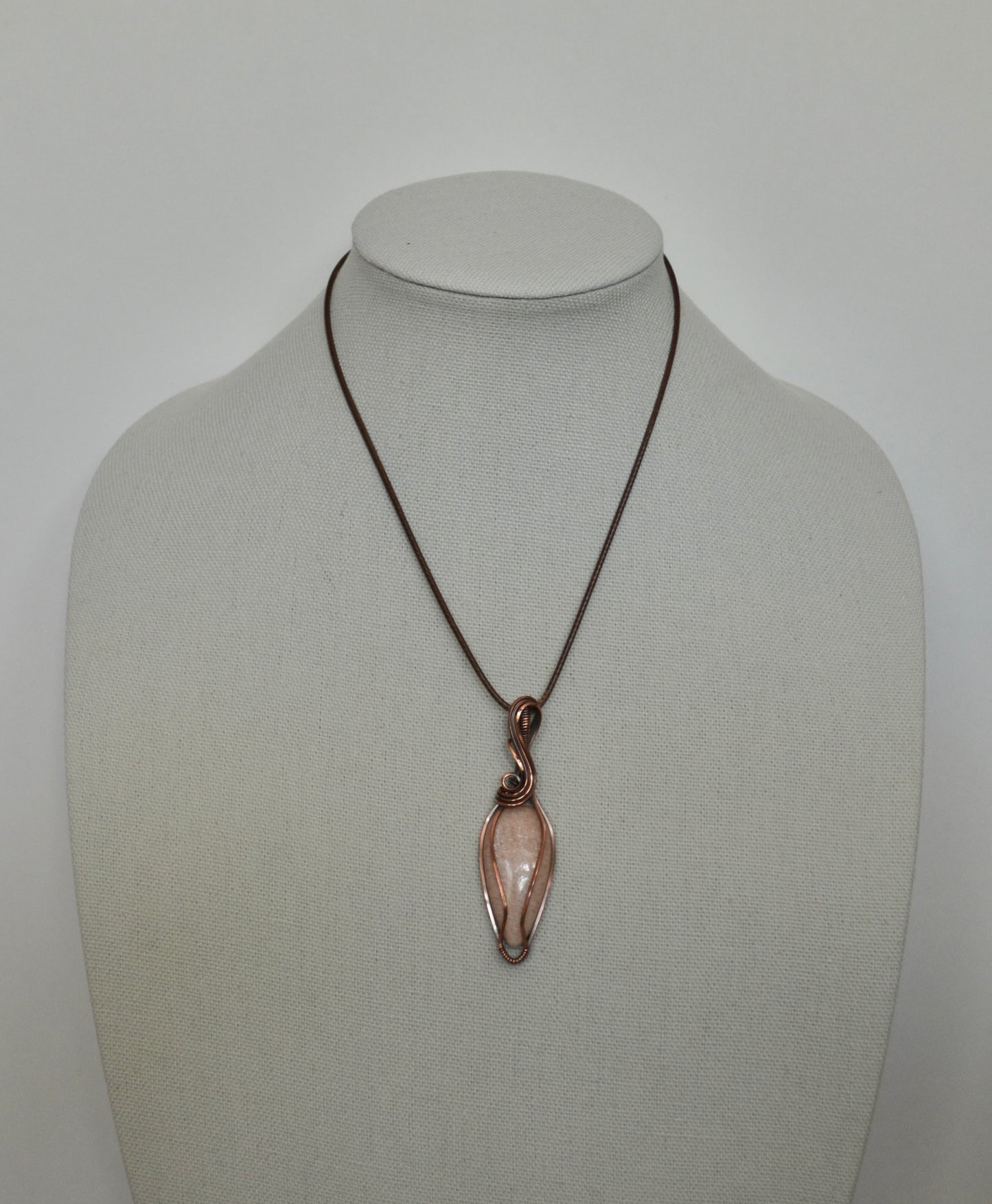 Peach Moonstone Pendant Necklace