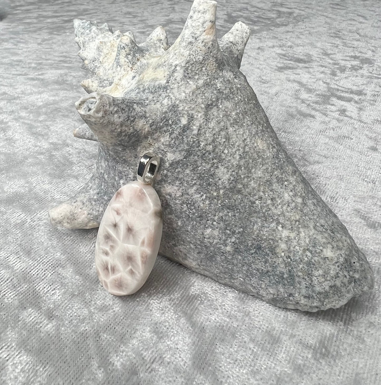 Rose Natrolite Pendant Necklace