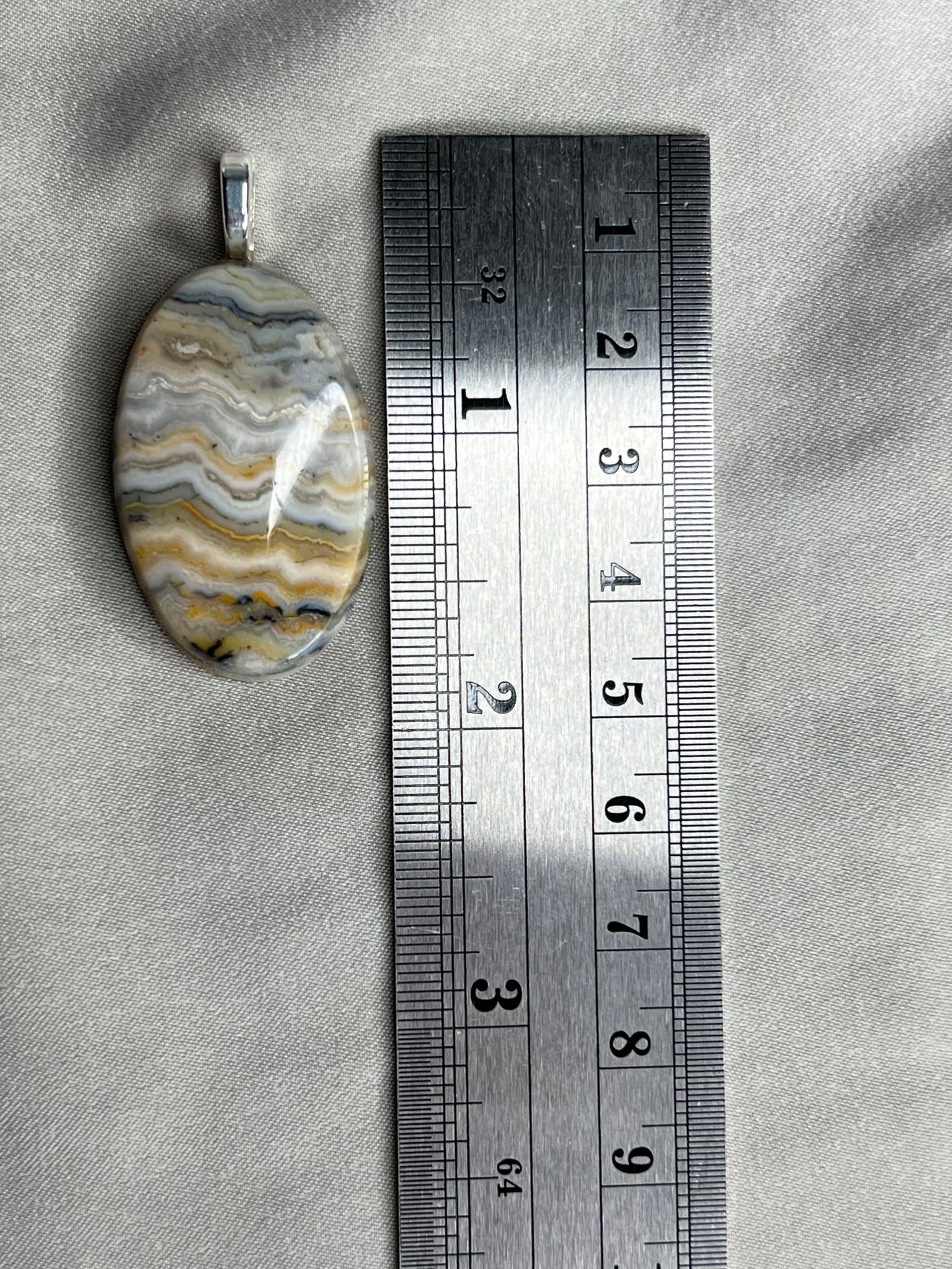 Black Lace Agate Pendant Necklace